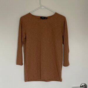 NWT Theory Maas Cotton Tee in Bronze Atmos Light - Three Quarter Sleeve  Size S